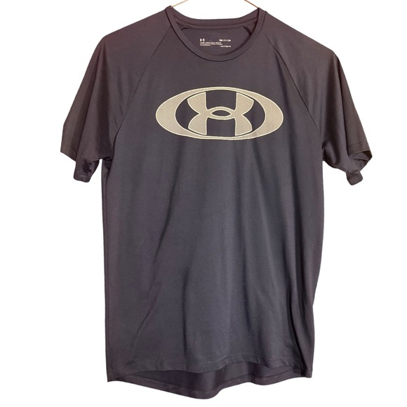 Under Armour Other - Under Armour T-Shirt Mens Small Navy Blue Good HeatGear Loose Fit Logo Tech Tee